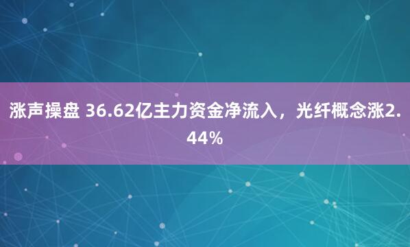 涨声操盘 36.62亿主力资金净流入，光纤概念涨2.44%